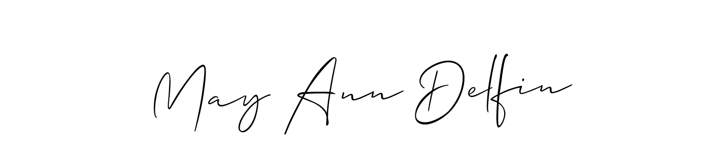 Allison_Script is a professional signature style that is perfect for those who want to add a touch of class to their signature. It is also a great choice for those who want to make their signature more unique. Get May Ann Delfin name to fancy signature for free. May Ann Delfin signature style 2 images and pictures png