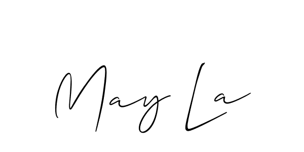 Design your own signature with our free online signature maker. With this signature software, you can create a handwritten (Allison_Script) signature for name May La. May La signature style 2 images and pictures png