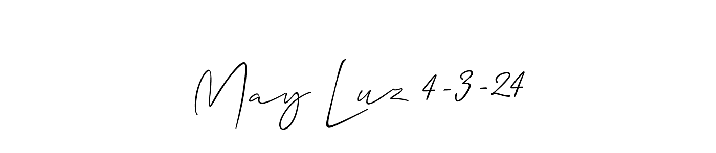 if you are searching for the best signature style for your name May Luz 4-3-24. so please give up your signature search. here we have designed multiple signature styles  using Allison_Script. May Luz 4-3-24 signature style 2 images and pictures png