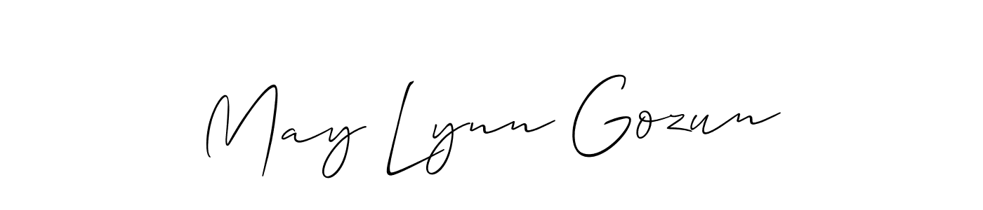 Create a beautiful signature design for name May Lynn Gozun. With this signature (Allison_Script) fonts, you can make a handwritten signature for free. May Lynn Gozun signature style 2 images and pictures png