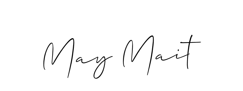 if you are searching for the best signature style for your name May Mait. so please give up your signature search. here we have designed multiple signature styles  using Allison_Script. May Mait signature style 2 images and pictures png