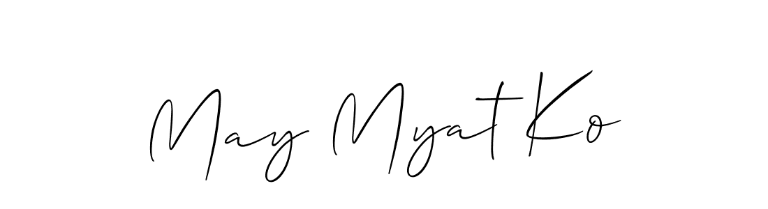 The best way (Allison_Script) to make a short signature is to pick only two or three words in your name. The name May Myat Ko include a total of six letters. For converting this name. May Myat Ko signature style 2 images and pictures png