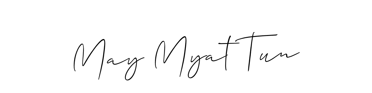 Similarly Allison_Script is the best handwritten signature design. Signature creator online .You can use it as an online autograph creator for name May Myat Tun. May Myat Tun signature style 2 images and pictures png