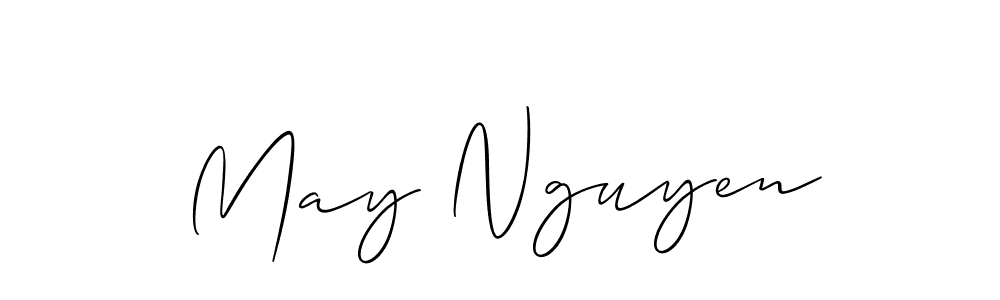 How to make May Nguyen signature? Allison_Script is a professional autograph style. Create handwritten signature for May Nguyen name. May Nguyen signature style 2 images and pictures png