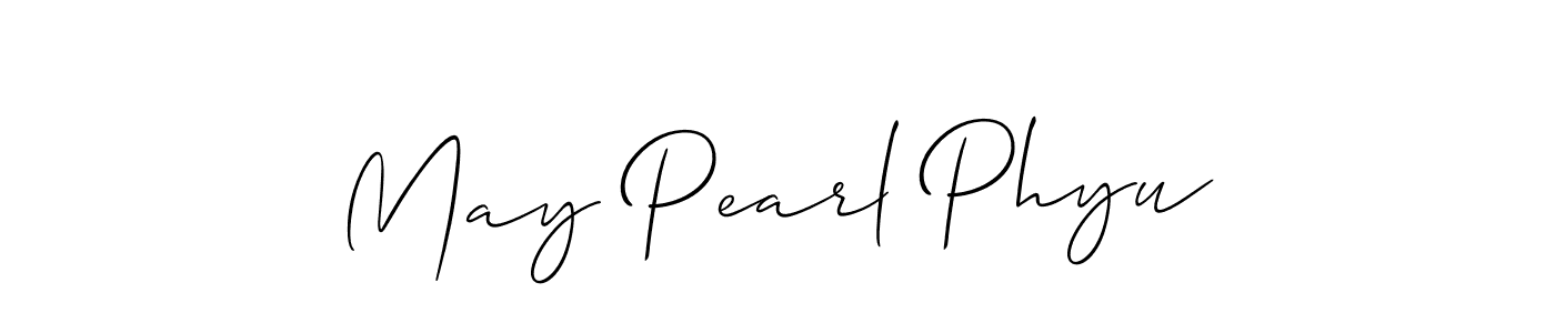 Use a signature maker to create a handwritten signature online. With this signature software, you can design (Allison_Script) your own signature for name May Pearl Phyu. May Pearl Phyu signature style 2 images and pictures png