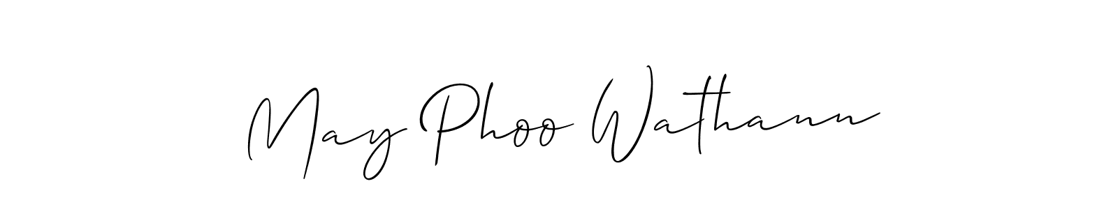 if you are searching for the best signature style for your name May Phoo Wathann. so please give up your signature search. here we have designed multiple signature styles  using Allison_Script. May Phoo Wathann signature style 2 images and pictures png