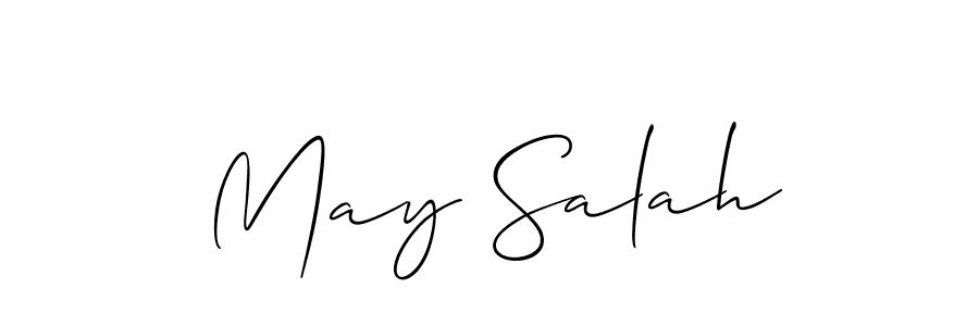 Design your own signature with our free online signature maker. With this signature software, you can create a handwritten (Allison_Script) signature for name May Salah. May Salah signature style 2 images and pictures png