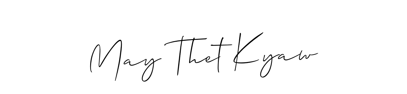 Create a beautiful signature design for name May Thet Kyaw. With this signature (Allison_Script) fonts, you can make a handwritten signature for free. May Thet Kyaw signature style 2 images and pictures png