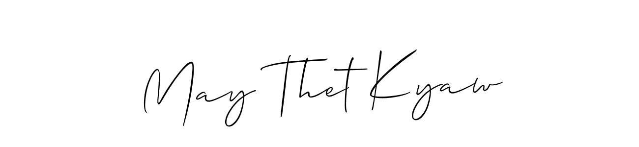 Create a beautiful signature design for name May Thet Kyaw. With this signature (Allison_Script) fonts, you can make a handwritten signature for free. May Thet Kyaw signature style 2 images and pictures png