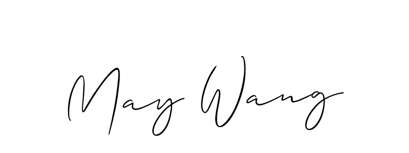 Make a beautiful signature design for name May Wang. With this signature (Allison_Script) style, you can create a handwritten signature for free. May Wang signature style 2 images and pictures png