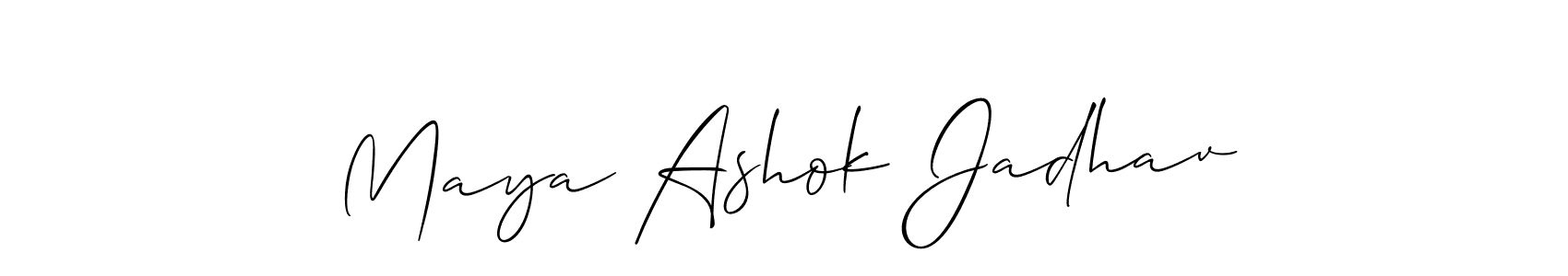 Design your own signature with our free online signature maker. With this signature software, you can create a handwritten (Allison_Script) signature for name Maya Ashok Jadhav. Maya Ashok Jadhav signature style 2 images and pictures png