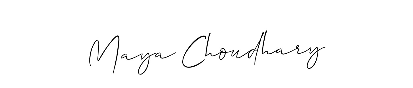 Create a beautiful signature design for name Maya Choudhary. With this signature (Allison_Script) fonts, you can make a handwritten signature for free. Maya Choudhary signature style 2 images and pictures png