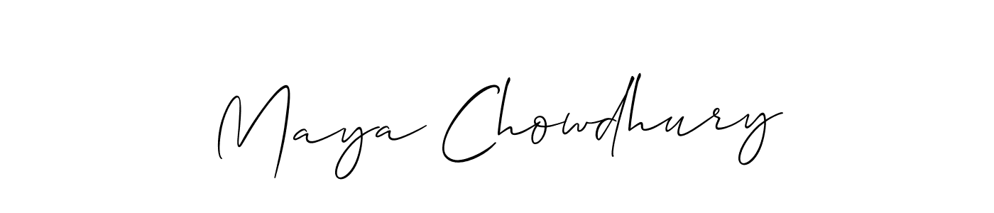Make a beautiful signature design for name Maya Chowdhury. With this signature (Allison_Script) style, you can create a handwritten signature for free. Maya Chowdhury signature style 2 images and pictures png