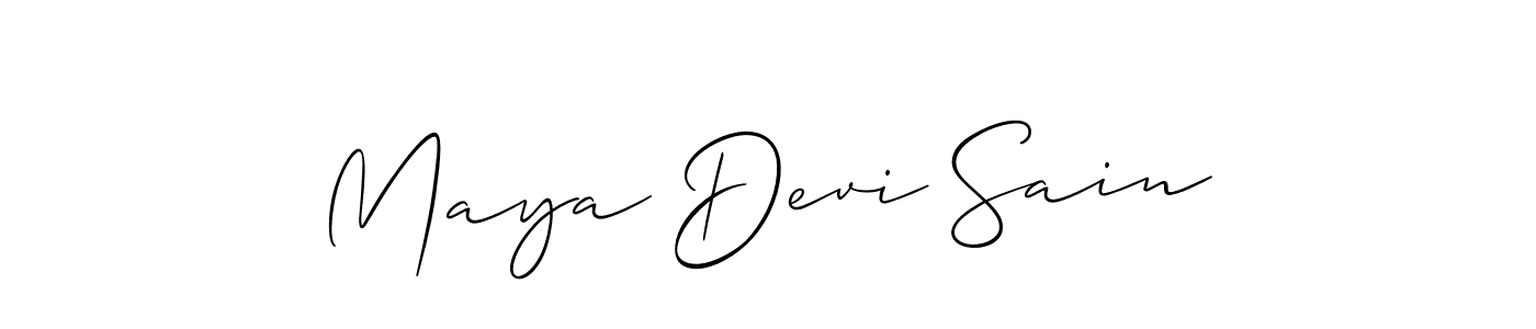 Use a signature maker to create a handwritten signature online. With this signature software, you can design (Allison_Script) your own signature for name Maya Devi Sain. Maya Devi Sain signature style 2 images and pictures png