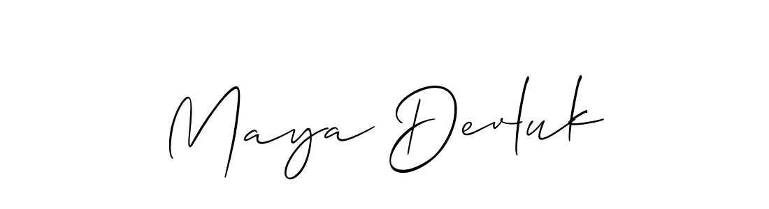 Also You can easily find your signature by using the search form. We will create Maya Devluk name handwritten signature images for you free of cost using Allison_Script sign style. Maya Devluk signature style 2 images and pictures png