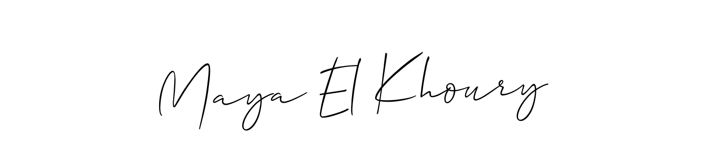 How to make Maya El Khoury name signature. Use Allison_Script style for creating short signs online. This is the latest handwritten sign. Maya El Khoury signature style 2 images and pictures png