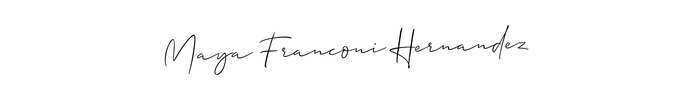 Maya Franconi Hernandez stylish signature style. Best Handwritten Sign (Allison_Script) for my name. Handwritten Signature Collection Ideas for my name Maya Franconi Hernandez. Maya Franconi Hernandez signature style 2 images and pictures png