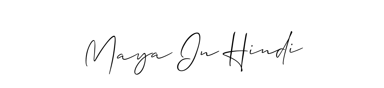 Use a signature maker to create a handwritten signature online. With this signature software, you can design (Allison_Script) your own signature for name Maya In Hindi. Maya In Hindi signature style 2 images and pictures png