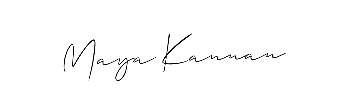 Use a signature maker to create a handwritten signature online. With this signature software, you can design (Allison_Script) your own signature for name Maya Kannan. Maya Kannan signature style 2 images and pictures png