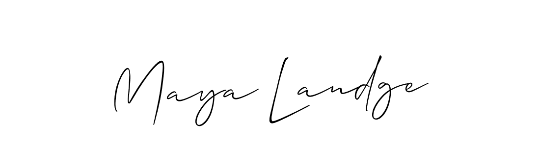 How to make Maya Landge signature? Allison_Script is a professional autograph style. Create handwritten signature for Maya Landge name. Maya Landge signature style 2 images and pictures png