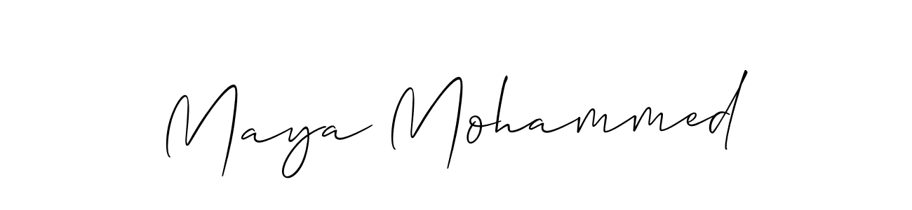 Maya Mohammed stylish signature style. Best Handwritten Sign (Allison_Script) for my name. Handwritten Signature Collection Ideas for my name Maya Mohammed. Maya Mohammed signature style 2 images and pictures png