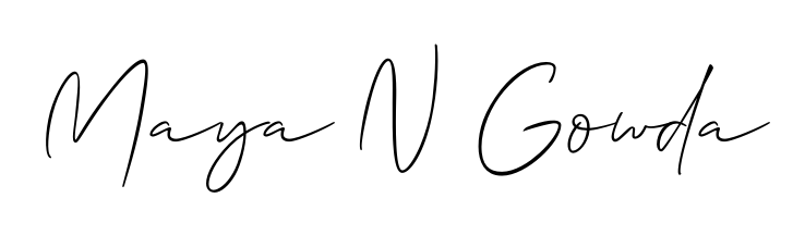 Stand out with a creative autograph for Maya N Gowda. The Allison_Script styling blends modern aesthetics with classic signature flourishes. Maya N Gowda signature style 2 images and pictures png