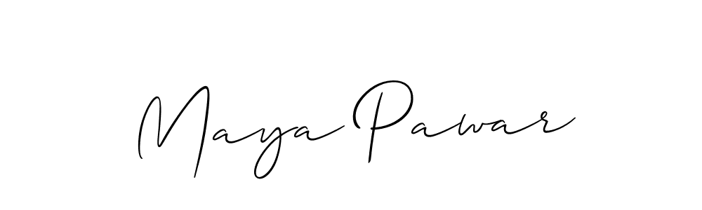 Create a beautiful signature design for name Maya Pawar. With this signature (Allison_Script) fonts, you can make a handwritten signature for free. Maya Pawar signature style 2 images and pictures png