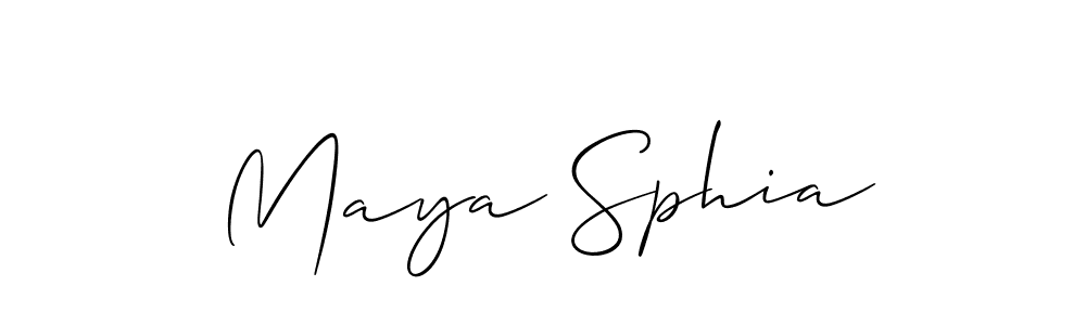 The best way (Allison_Script) to make a short signature is to pick only two or three words in your name. The name Maya Sphia include a total of six letters. For converting this name. Maya Sphia signature style 2 images and pictures png