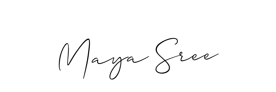 Create a beautiful signature design for name Maya Sree. With this signature (Allison_Script) fonts, you can make a handwritten signature for free. Maya Sree signature style 2 images and pictures png
