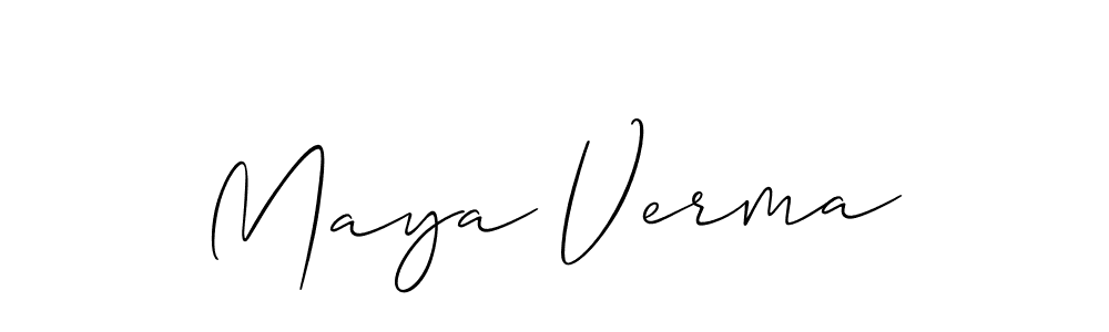 Design your own signature with our free online signature maker. With this signature software, you can create a handwritten (Allison_Script) signature for name Maya Verma. Maya Verma signature style 2 images and pictures png