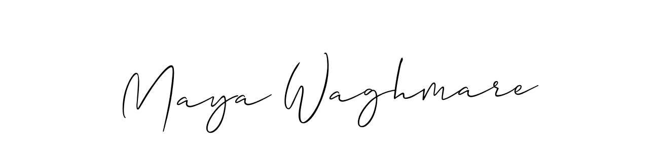 Make a beautiful signature design for name Maya Waghmare. With this signature (Allison_Script) style, you can create a handwritten signature for free. Maya Waghmare signature style 2 images and pictures png