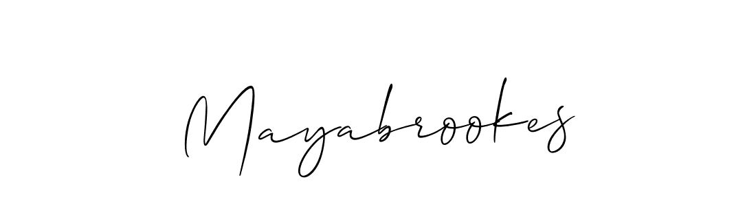 How to make Mayabrookes signature? Allison_Script is a professional autograph style. Create handwritten signature for Mayabrookes name. Mayabrookes signature style 2 images and pictures png