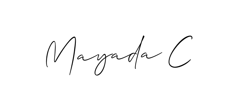 You should practise on your own different ways (Allison_Script) to write your name (Mayada C) in signature. don't let someone else do it for you. Mayada C signature style 2 images and pictures png