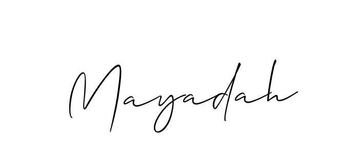 Mayadah stylish signature style. Best Handwritten Sign (Allison_Script) for my name. Handwritten Signature Collection Ideas for my name Mayadah. Mayadah signature style 2 images and pictures png