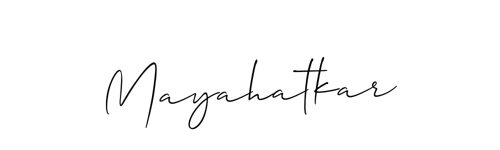 How to make Mayahatkar signature? Allison_Script is a professional autograph style. Create handwritten signature for Mayahatkar name. Mayahatkar signature style 2 images and pictures png