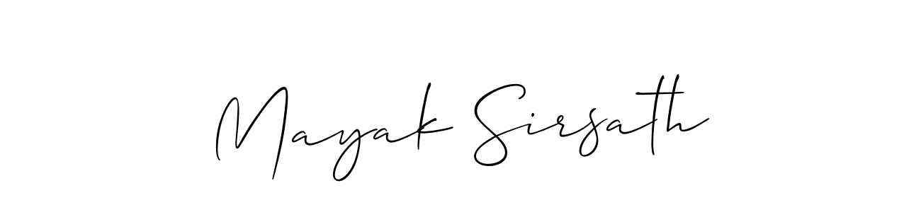 Design your own signature with our free online signature maker. With this signature software, you can create a handwritten (Allison_Script) signature for name Mayak Sirsath. Mayak Sirsath signature style 2 images and pictures png