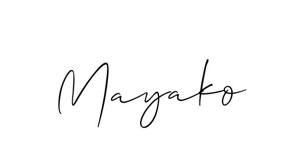 Design your own signature with our free online signature maker. With this signature software, you can create a handwritten (Allison_Script) signature for name Mayako. Mayako signature style 2 images and pictures png