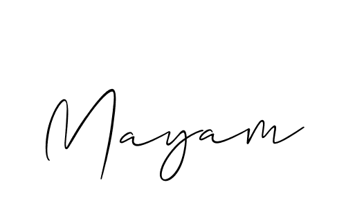 Make a beautiful signature design for name Mayam. With this signature (Allison_Script) style, you can create a handwritten signature for free. Mayam signature style 2 images and pictures png