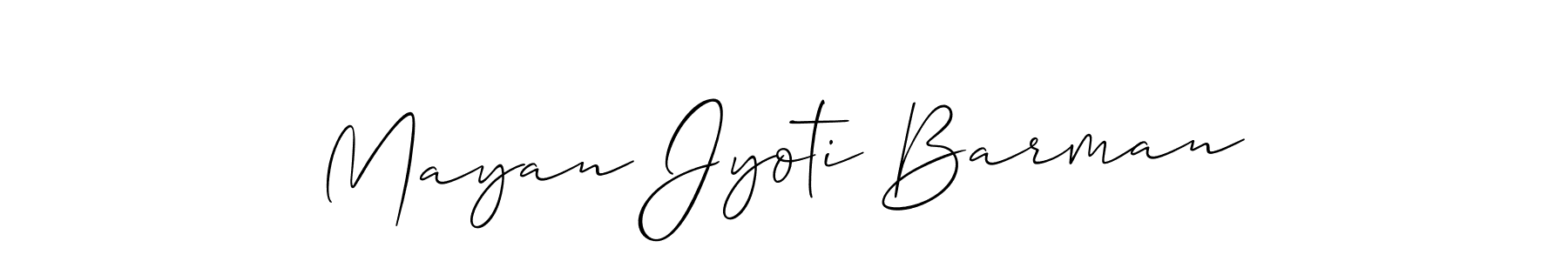 It looks lik you need a new signature style for name Mayan Jyoti Barman. Design unique handwritten (Allison_Script) signature with our free signature maker in just a few clicks. Mayan Jyoti Barman signature style 2 images and pictures png