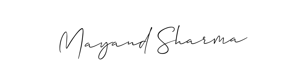 Mayand Sharma stylish signature style. Best Handwritten Sign (Allison_Script) for my name. Handwritten Signature Collection Ideas for my name Mayand Sharma. Mayand Sharma signature style 2 images and pictures png