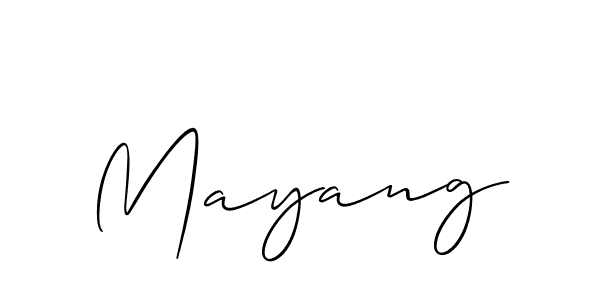 Make a beautiful signature design for name Mayang. With this signature (Allison_Script) style, you can create a handwritten signature for free. Mayang signature style 2 images and pictures png