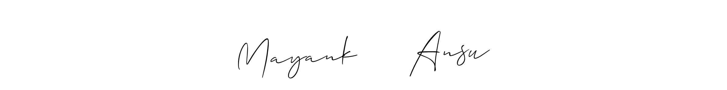 Also You can easily find your signature by using the search form. We will create Mayank ❤️❤️ Ansu name handwritten signature images for you free of cost using Allison_Script sign style. Mayank ❤️❤️ Ansu signature style 2 images and pictures png