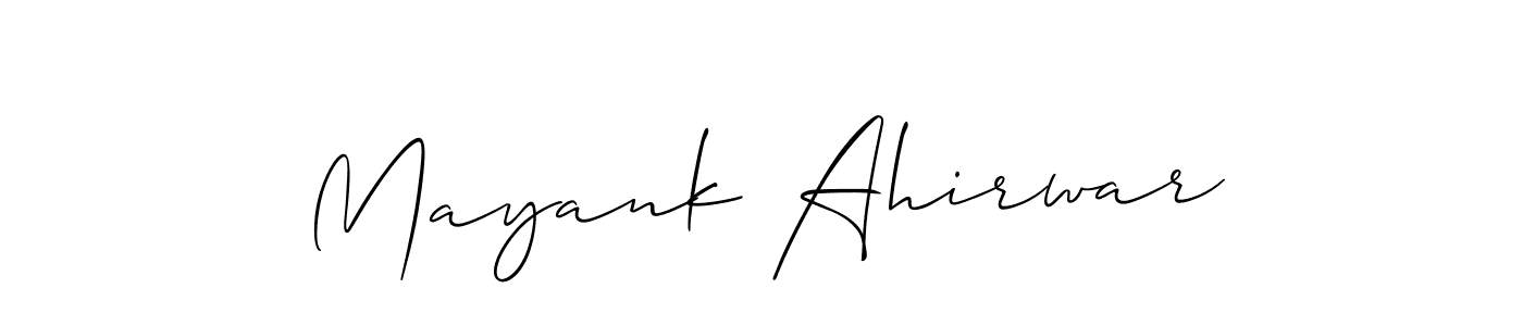 It looks lik you need a new signature style for name Mayank Ahirwar. Design unique handwritten (Allison_Script) signature with our free signature maker in just a few clicks. Mayank Ahirwar signature style 2 images and pictures png