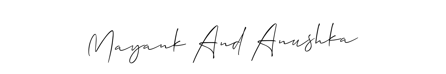 Make a short Mayank And Anushka signature style. Manage your documents anywhere anytime using Allison_Script. Create and add eSignatures, submit forms, share and send files easily. Mayank And Anushka signature style 2 images and pictures png