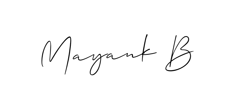 Mayank B stylish signature style. Best Handwritten Sign (Allison_Script) for my name. Handwritten Signature Collection Ideas for my name Mayank B. Mayank B signature style 2 images and pictures png