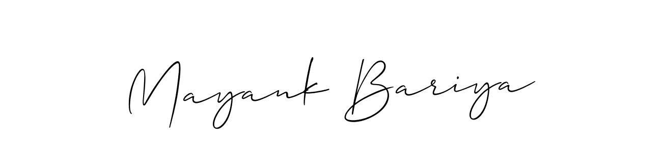 You should practise on your own different ways (Allison_Script) to write your name (Mayank Bariya) in signature. don't let someone else do it for you. Mayank Bariya signature style 2 images and pictures png