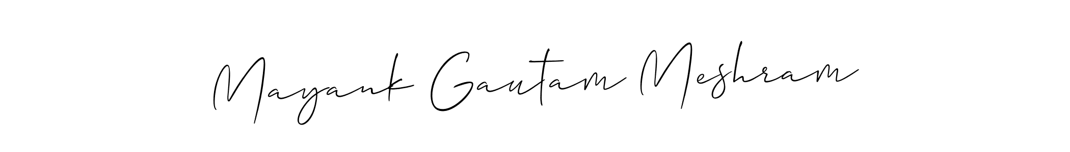 Make a beautiful signature design for name Mayank Gautam Meshram. With this signature (Allison_Script) style, you can create a handwritten signature for free. Mayank Gautam Meshram signature style 2 images and pictures png