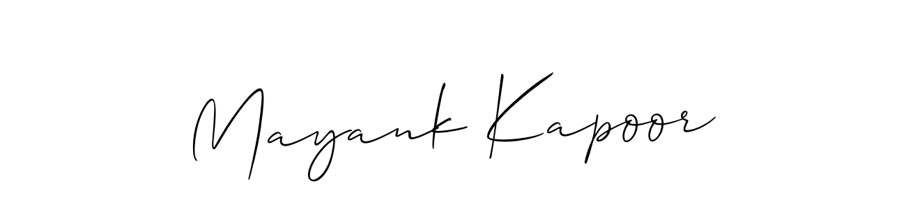 Create a beautiful signature design for name Mayank Kapoor. With this signature (Allison_Script) fonts, you can make a handwritten signature for free. Mayank Kapoor signature style 2 images and pictures png
