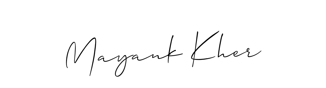 Design your own signature with our free online signature maker. With this signature software, you can create a handwritten (Allison_Script) signature for name Mayank Kher. Mayank Kher signature style 2 images and pictures png