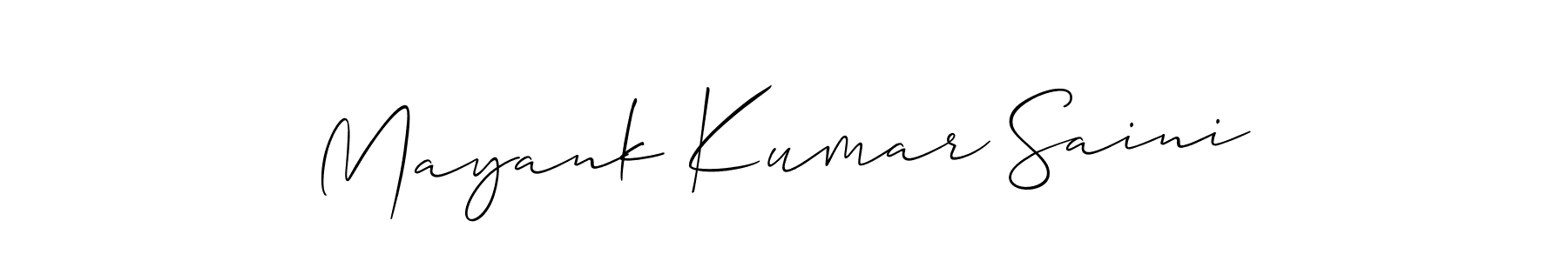 This is the best signature style for the Mayank Kumar Saini name. Also you like these signature font (Allison_Script). Mix name signature. Mayank Kumar Saini signature style 2 images and pictures png
